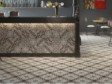 Full-body porcelain stoneware wall/floor tiles with encaustic effect PARIS