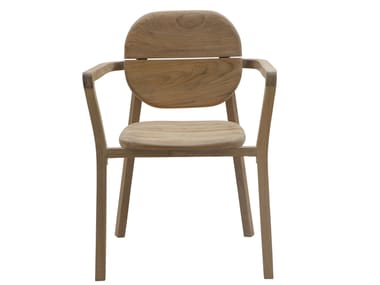 Sedia da giardino in legno massello con braccioli PEBBLES Il Giardino di Legno