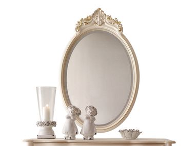 Specchio ovale con cornice da parete PERLA VOLPI