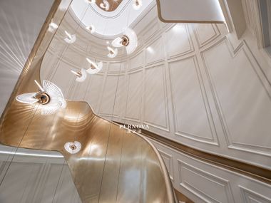 Wood veneer boiserie Staircase Millwork PERNOVA