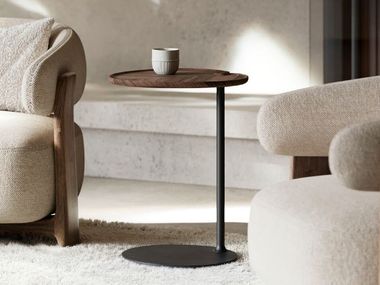 Round wooden coffee table LEAF-1 PER/USE