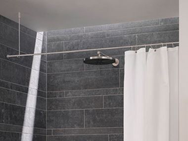 Stainless steel shower curtain rod STRAIGHT - ONE-SIDED FREE-HANGING PHOS