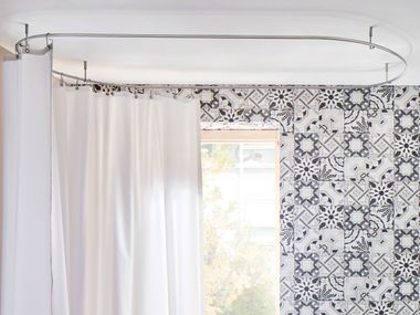 Stainless steel shower curtain rod OVAL FOR BATHTUB PHOS