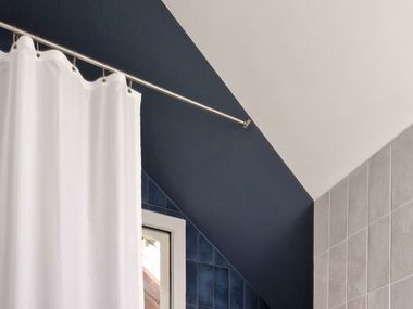 Stainless steel shower curtain rod STRAIGHT - FOR PITCHED ROOFS PHOS