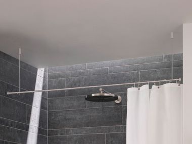 Stainless steel shower curtain rod STRAIGHT - FREELY SUSPENDED PHOS
