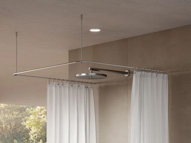 Stainless steel shower curtain rod U-SHAPED PHOS