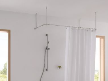 Stainless steel shower curtain rod U-SHAPED FOR BATHTUBS PHOS