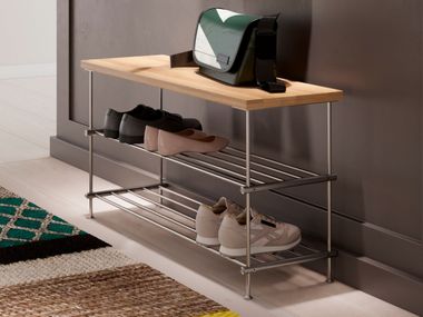 Zapatero / Banco en acero y madera SBS500-2 PHOS