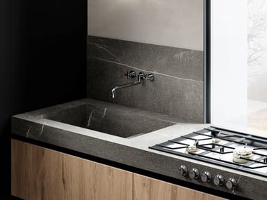 Küchenarbeitsplatte aus Feinsteinzeug mit Beton-Effekt PIASENTINA