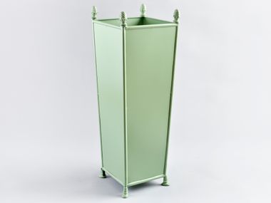 High square stainless steel garden vase PIGNE OFFICINACIANI