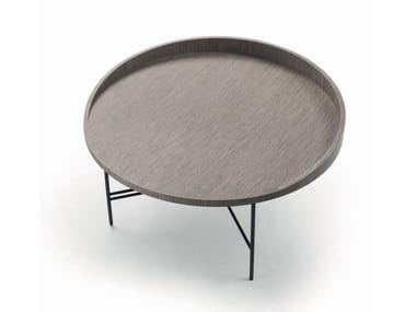 Tavolino rotondo in legno impiallacciato PLAZA Marac