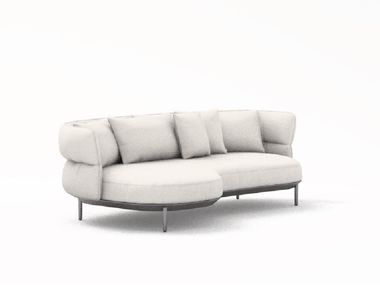 Divano da giardino in tessuto con penisola AMBA POINT