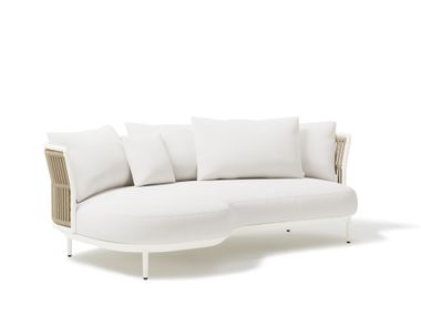 Divano da giardino in tessuto con penisola AMBA POINT