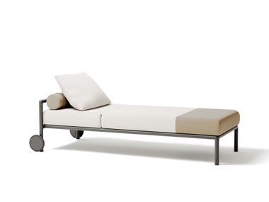 Lettino da giardino imbottito in tessuto acrilico con ruote RIVOLI POINT