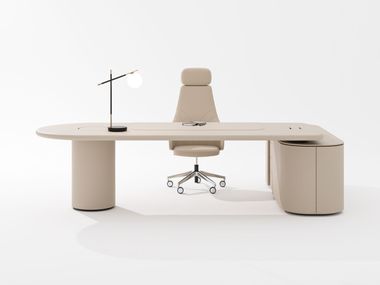 DEA COLOUR L-shaped executive desk with shelves By PROF