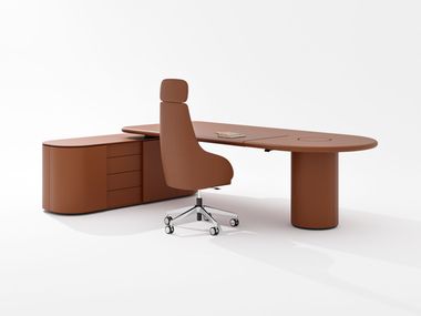 DEA COLOUR L-shaped executive desk with shelves By PROF