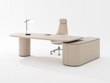 DEA COLOUR L-shaped executive desk with shelves By PROF