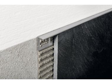 PROTERMINAL STEEL Brushed steel edge profile for walls By PROGRESS PROFILES