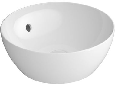 Lavabo da appoggio rotondo con troppopieno PURA Ø42 GSI ceramica