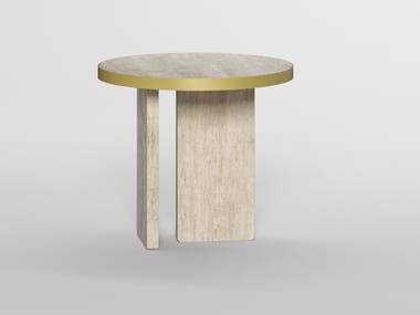 Tavolino rotondo in travertino PURE Davani