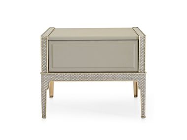 Comodino rettangolare rivestito in pelle con cassetto APT-2783A Pablo Now