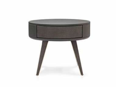 Comodino rotondo rivestito in pelle con cassetto APT-2930A Pablo Now