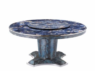 Round leather dining table with Lazy Susan APTD-2021 Pablo Now