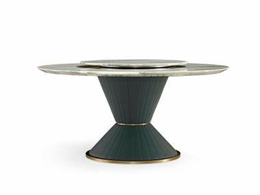 Round leather dining table with Lazy Susan APTD-3003 Pablo Now