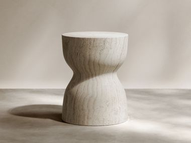 Round Monolithic natural stone guéridon DAWN Paloma Editions