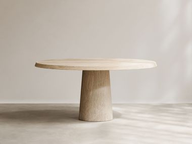 Round oak dining table DOMUS Paloma Editions