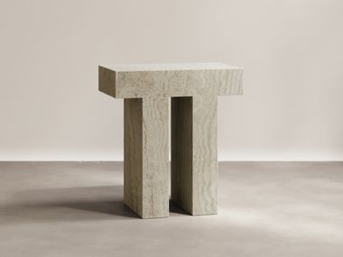 Rectangular Monolithic natural stone guéridon JOURNEYMAN Paloma Editions