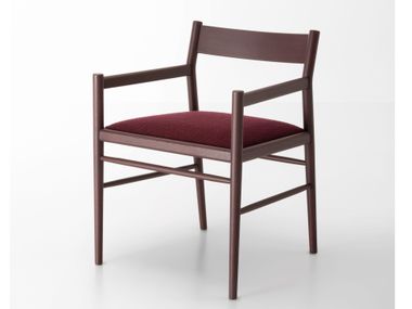 Silla de madera maciza con brazos y asiento acolchado TECLA Paola Lenti