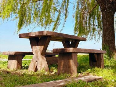 Rectangular concrete table for public areas LEGNOSTONE Paver
