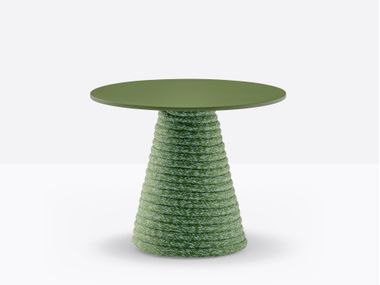 Round garden side table with polypropylene central base IKON TWIST 873 Pedrali