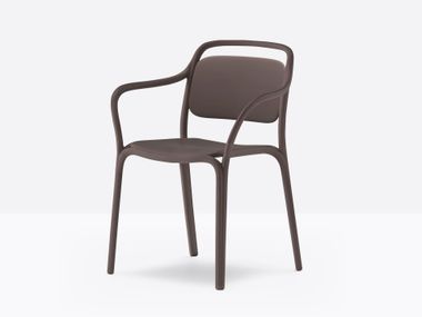 Stackable polypropylene garden chair with armrests LIBRE 595 Pedrali