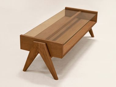 Mesa de centro retangular de madeira e vidro COFFEE TABLE - GLASS TOP Phantom Hands