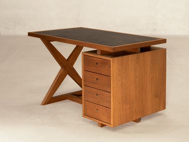Escritorio rectangular de teca con cajones STUDY DESK X-LEG Phantom Hands