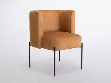 Upholstered fabric chair with metal base CAPPER Phase Design