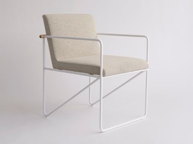 Upholstered fabric chair with armrests KICKSTAND Phase Design