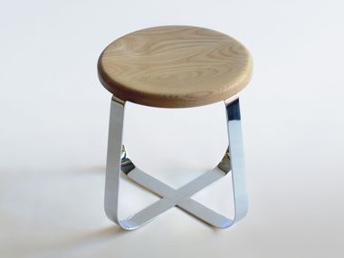Low metal and wood stool PRIMI Phase Design