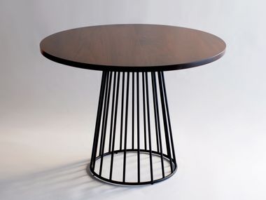 Round solid wood contract table WIRED Phase Design