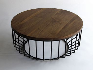 Round solid wood coffee table WIRED Phase Design