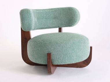Fabric armchair without armrests ZIBA Phase Design