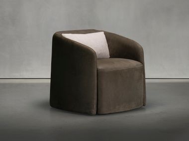 Leather armchair with armrests METTE Piet Boon