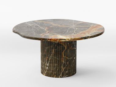 Marble dining table with central base AURA - SALONE 2026 EDITION Pistore Marmi