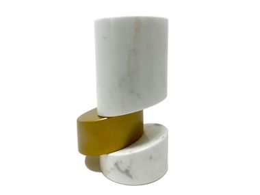Vaso rotondo in marmo Calacatta Oro BRASS Pistore Marmi