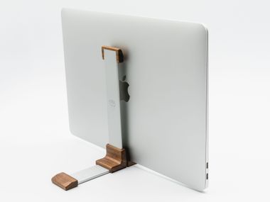 Table-top aluminium and wood Laptop support 3P Più PLUS