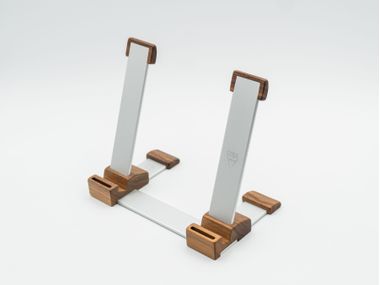 Table top aluminium and wood Tablet support 4P Più PLUS