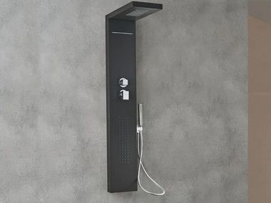 Duschsäule mit Kopfbrause zur Wandmontage und seitlichen Strahlarten HIP HOP Piùesse