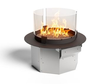 Bioethanol freestanding glass and steel fireplace COMET BURNER Planika